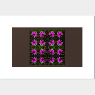 Pink Coneflower with Missing Petal Pattern Posters and Art